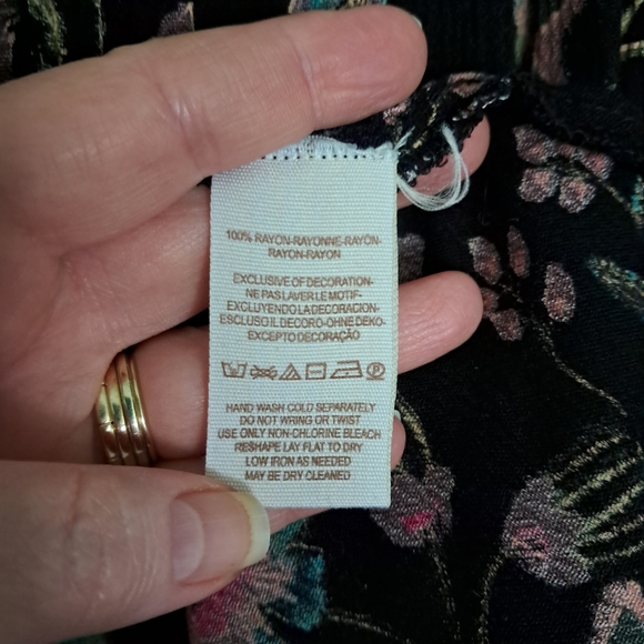 Free People Just the Two of Us Tunic Black Floral Small Crochet Mini - Picture 10 of 16